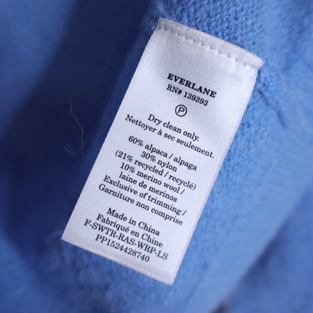 EVERLANE Alpaca Wrap Sweater Heritage Blue Long Sleeve Women's XS - Picture 9 of 10